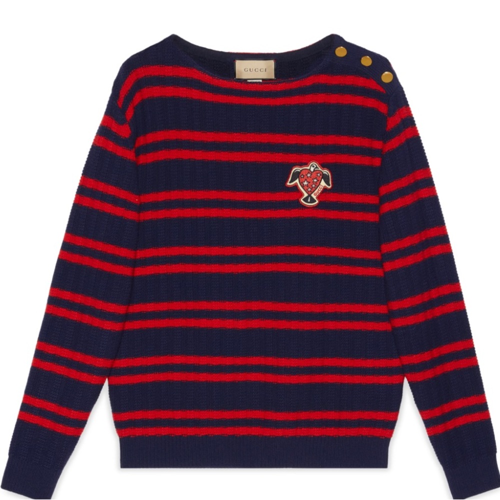 Gucci authentic ha ha ha wool sweater size large , new with tags